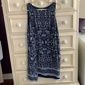 Blue knee length shift dress